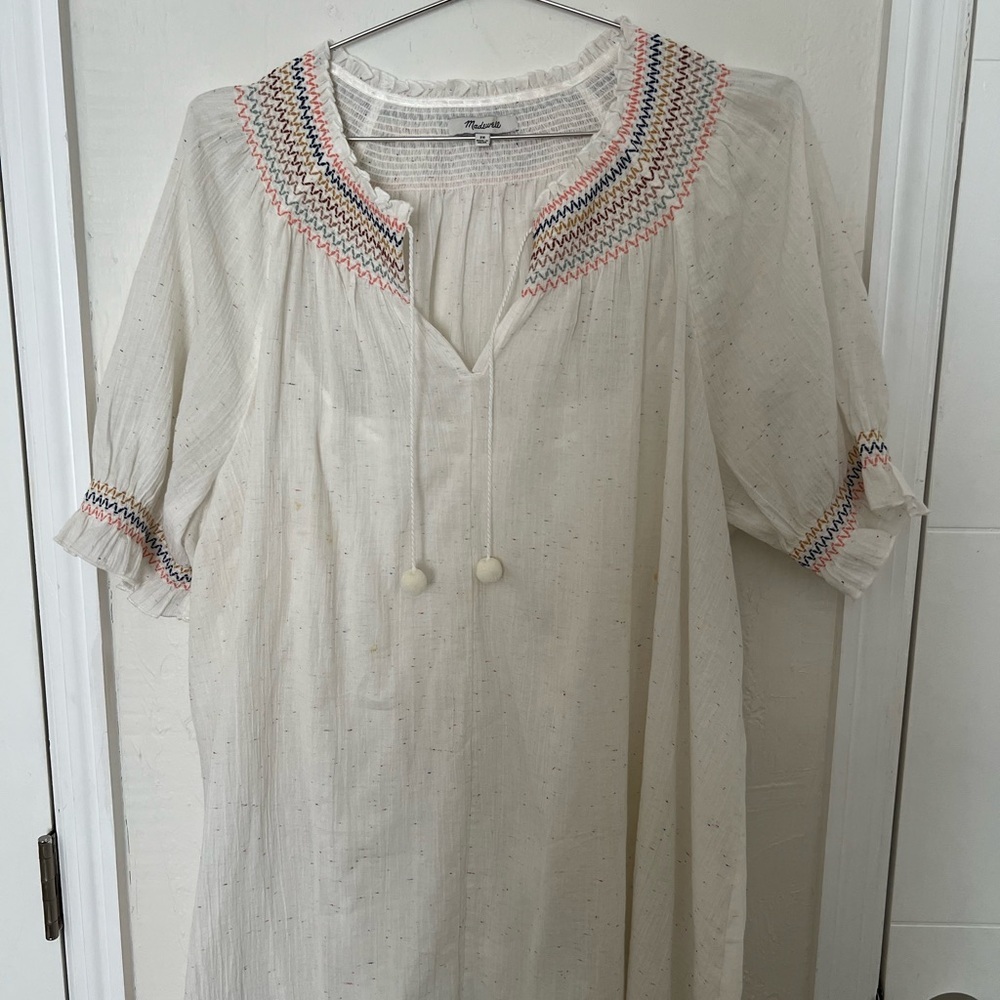 Madewell Rainbow Smocked Trapeze Dress - Picture 4 of 7